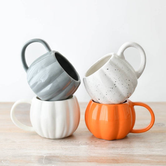 Tasse en céramique citrouille grise, 14,5 cm