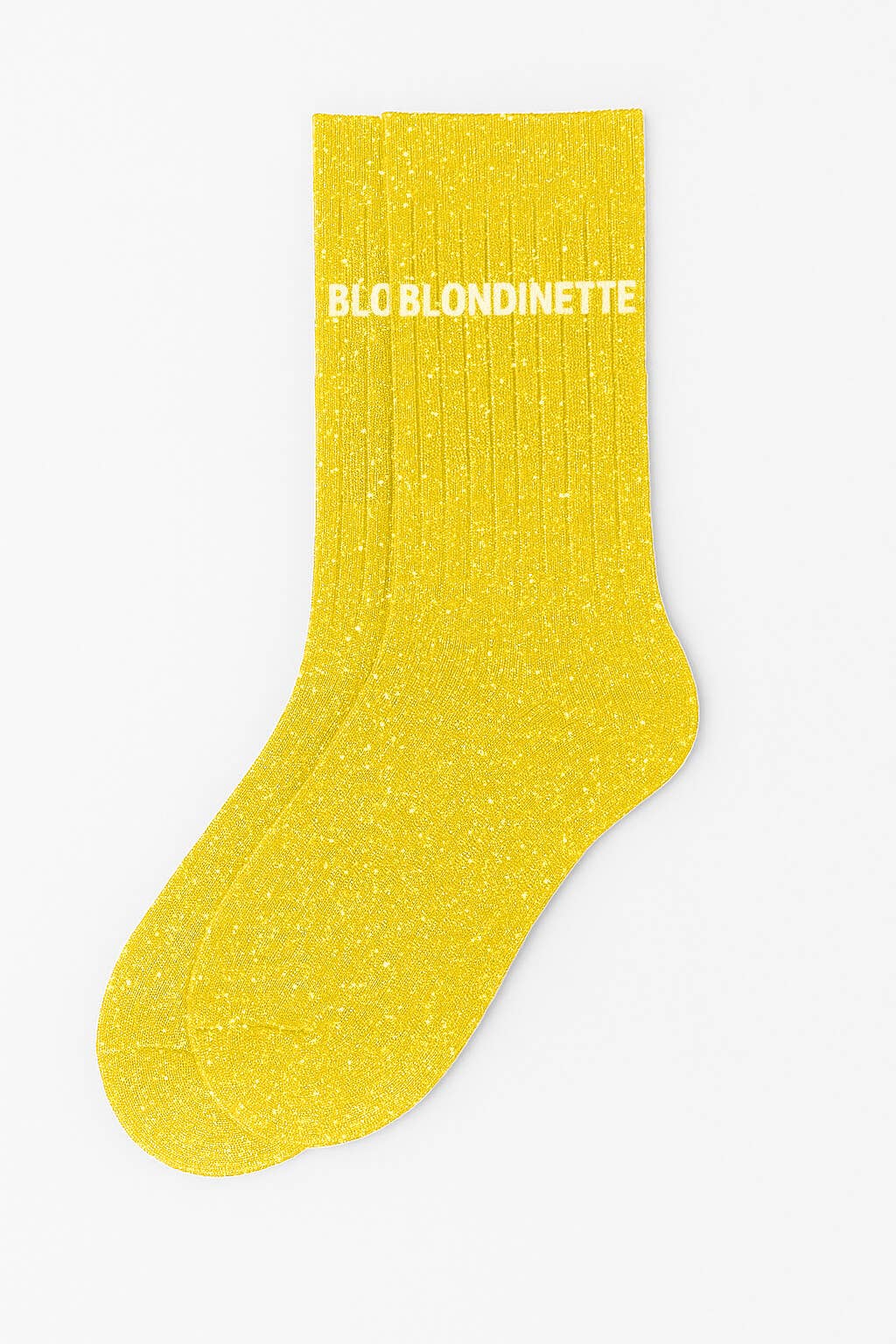 Chaussettes à Paillettes à Message "Blondinette" Jaune ChoO
