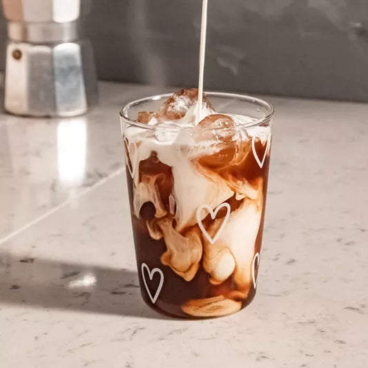 Verre à boire coeurs blancs Hocadi Concept Store