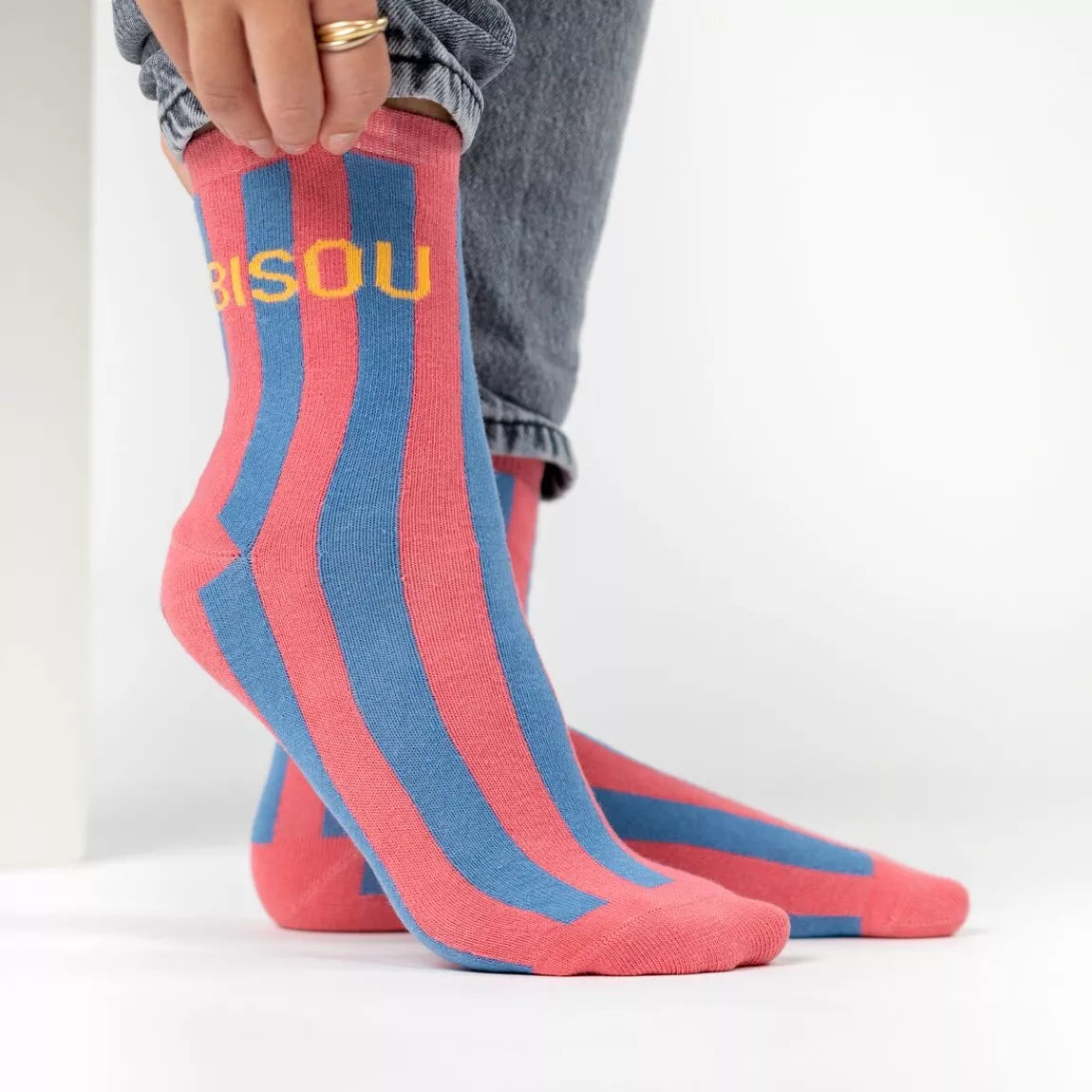 Chaussettes en coton peigné Rayées-Bisou Hocadi Concept Store
