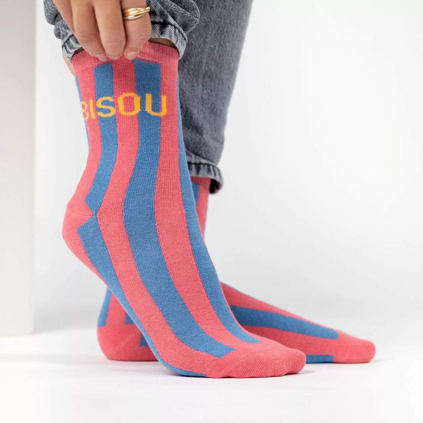 Chaussettes en coton peigné Rayées-Bisou Hocadi Concept Store