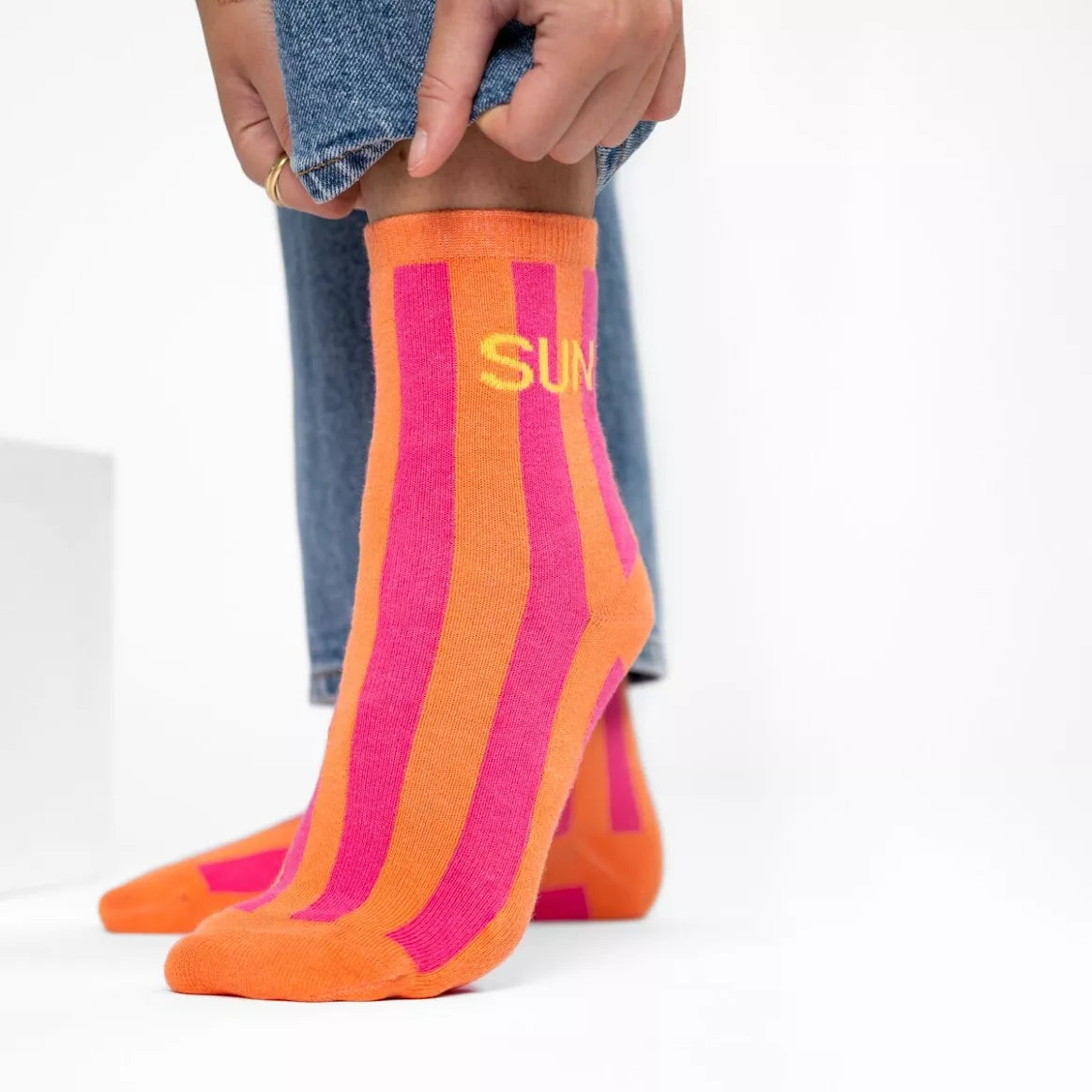 Chaussettes en coton peigné Rayées-Sun Hocadi Concept Store