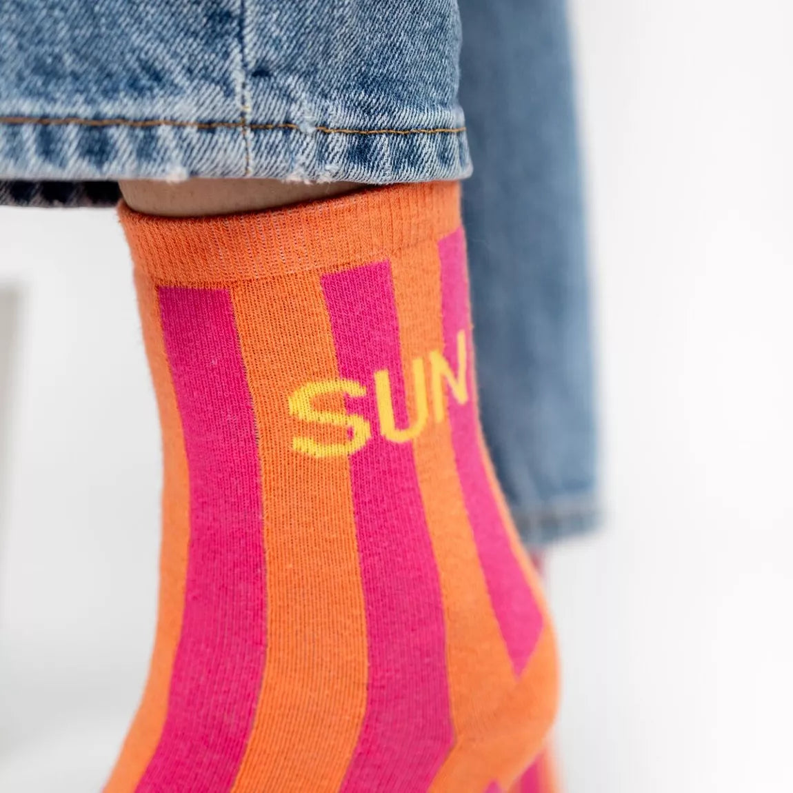 Chaussettes en coton peigné Rayées-Sun Hocadi Concept Store
