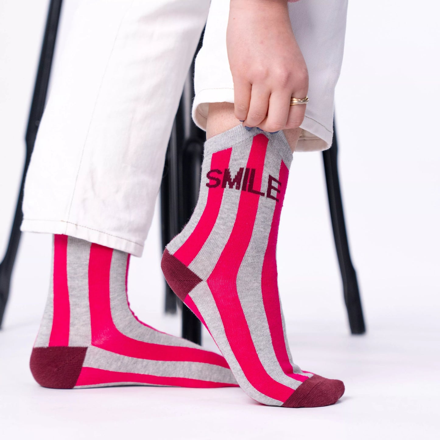 Chaussettes en coton peigné Rayées Smile Hocadi Concept Store