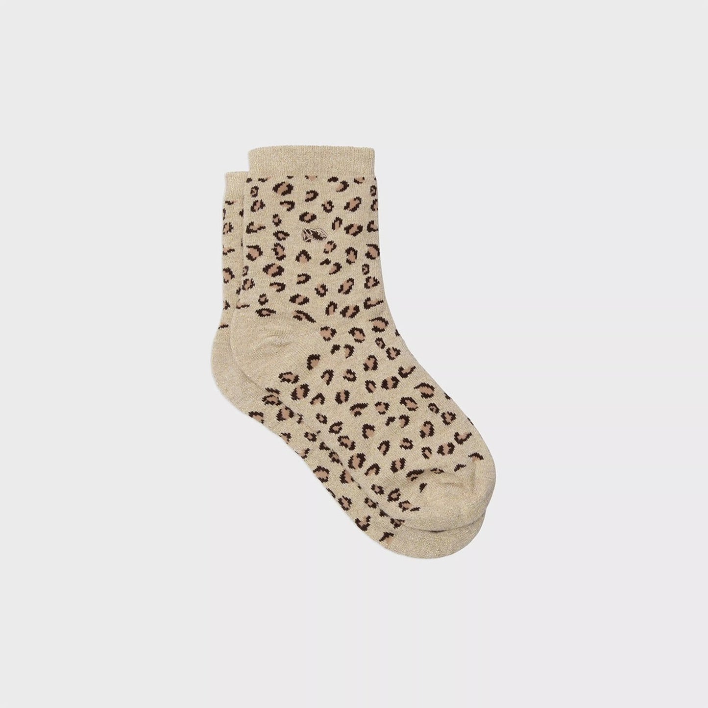 Chaussettes léopard pailletées-Beige Hocadi Concept Store
