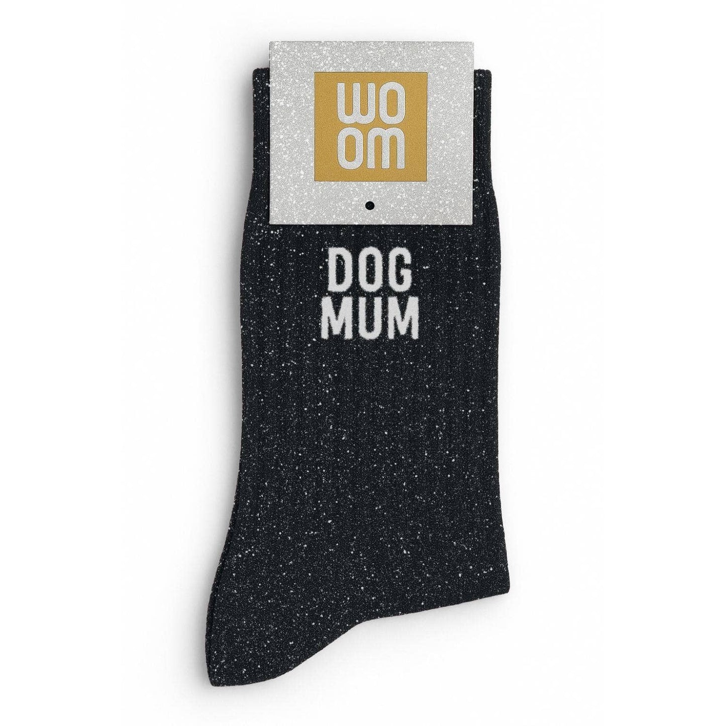 Chaussettes à Paillettes à Message "Dog Mum" - Noir ChoO