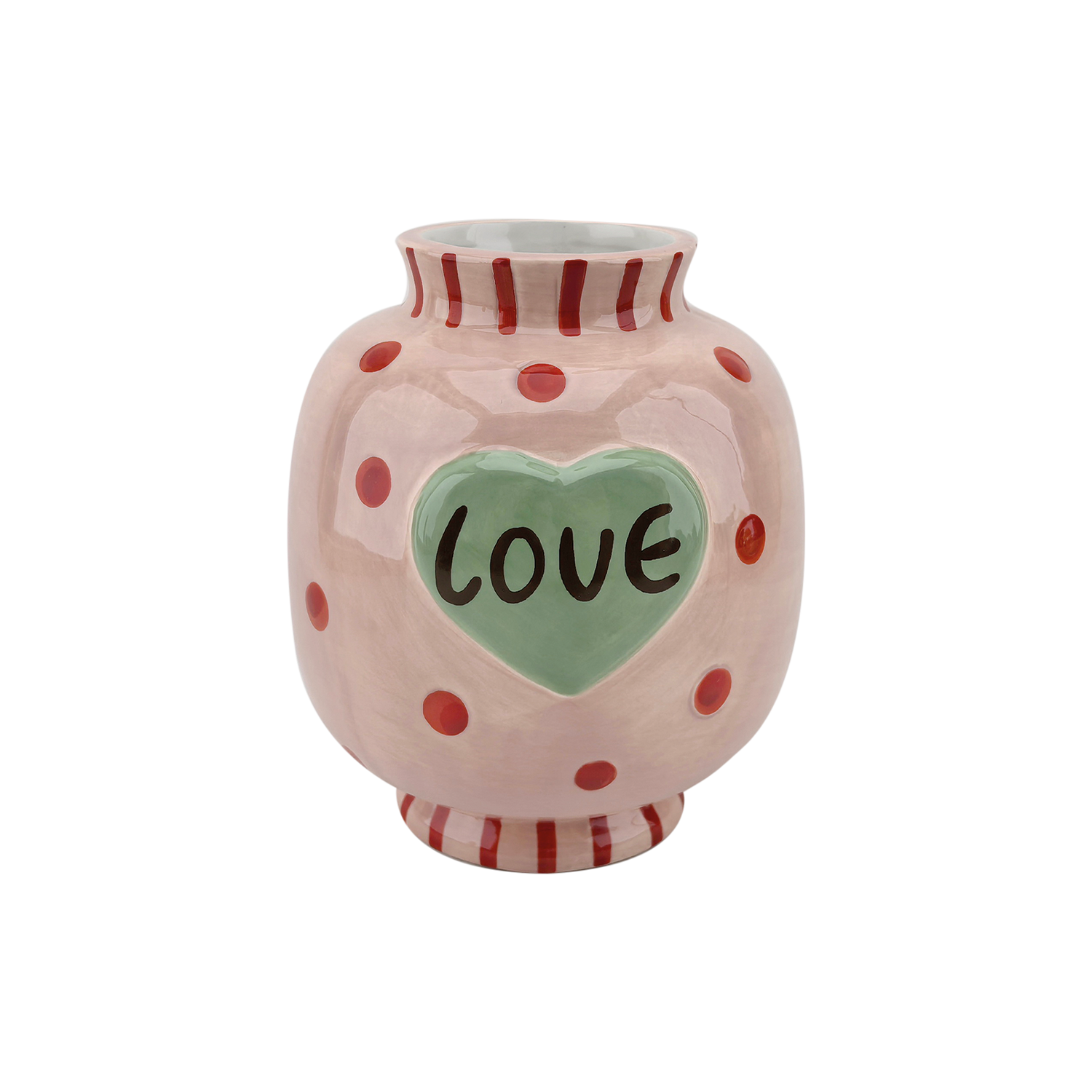 Vase love rose L14 P13,8 H15,9cm Opjet Paris