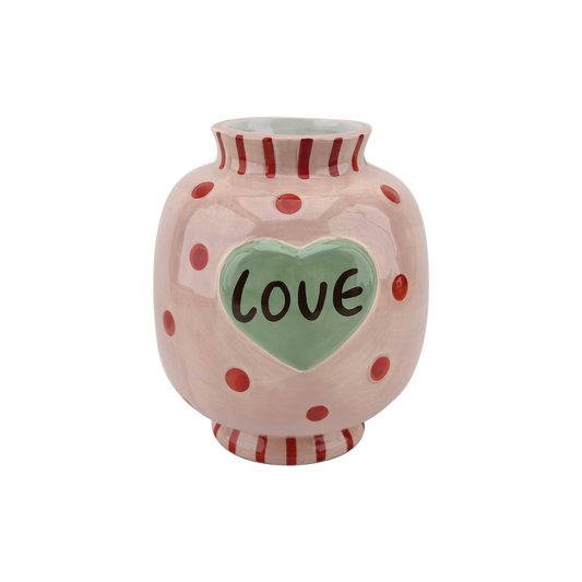 Vase love rose L14 P13,8 H15,9cm Opjet Paris