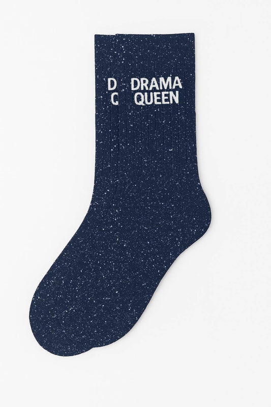 Chaussettes à Paillettes à Message "Drama Queen" Marine ChoO