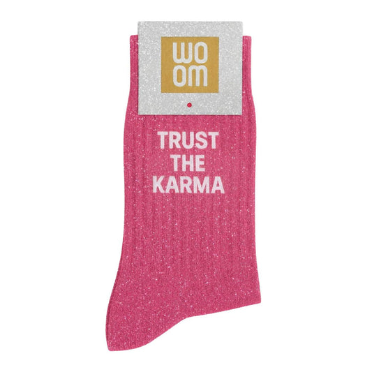 Chaussettes à Paillettes à Message "Trust The Karma"