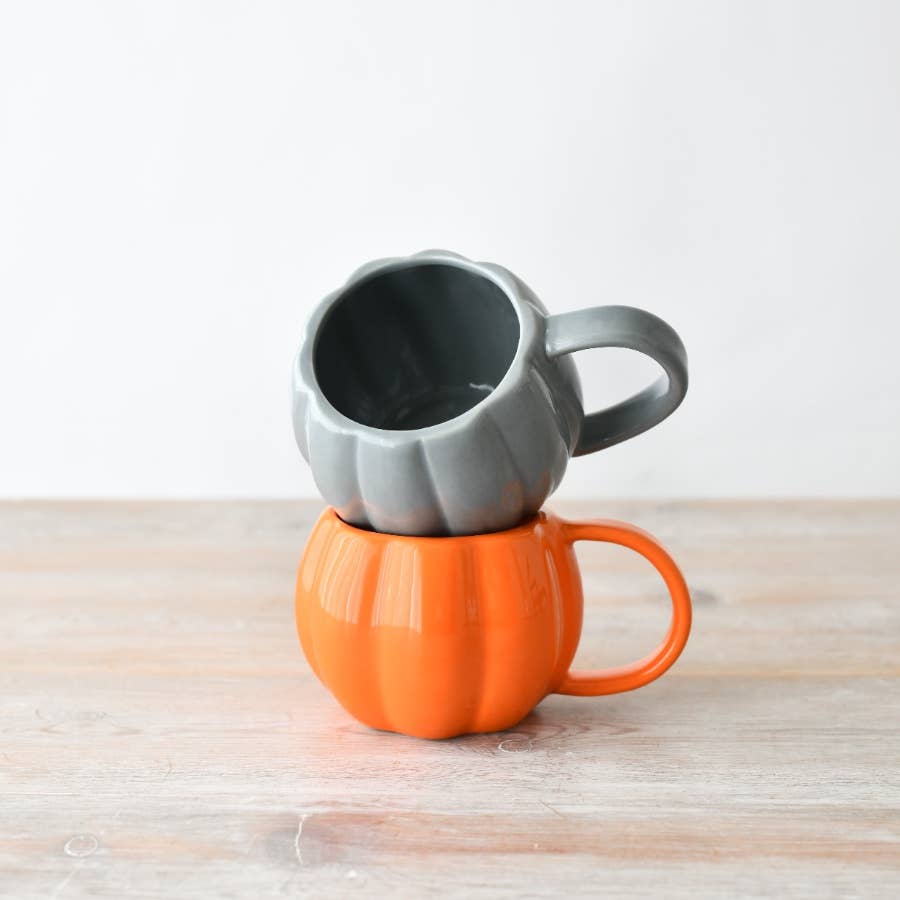 Tasse en céramique citrouille grise, 14,5 cm