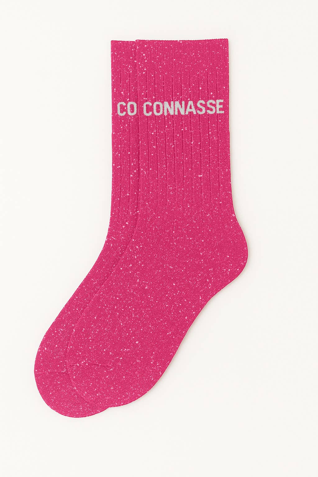 Chaussettes à Paillettes à Message "Connasse" Rose Fuschia ChoO