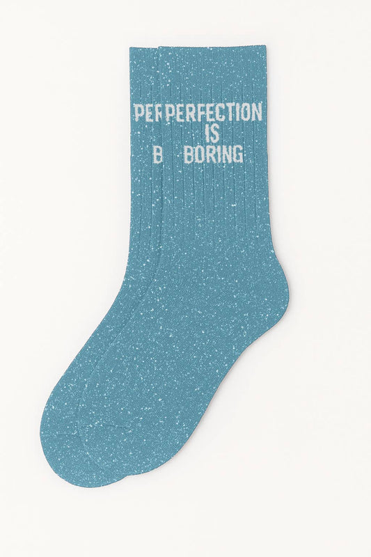 Chaussettes à Paillettes à Message "Perfection is Boring" ChoO