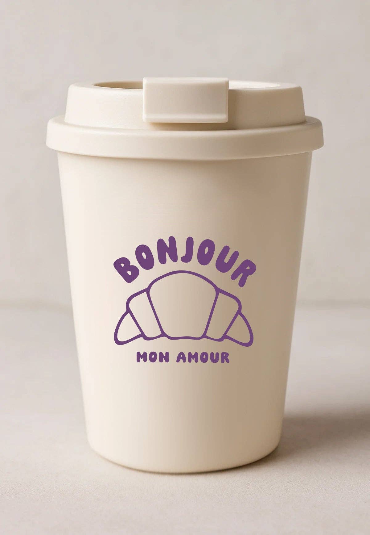 Gobelet à emporter Bonjour mon Amour lilas