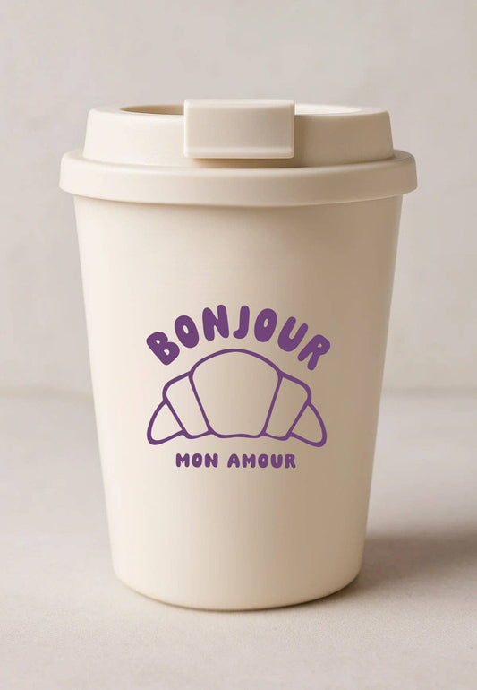 Gobelet à emporter Bonjour mon Amour lilas
