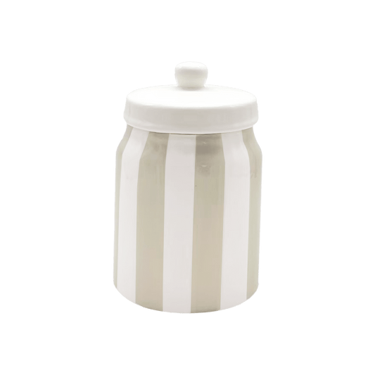 Boîte pot rayure sable L10,5 P110,5 H16,5cm - Hocadi Concept Store
