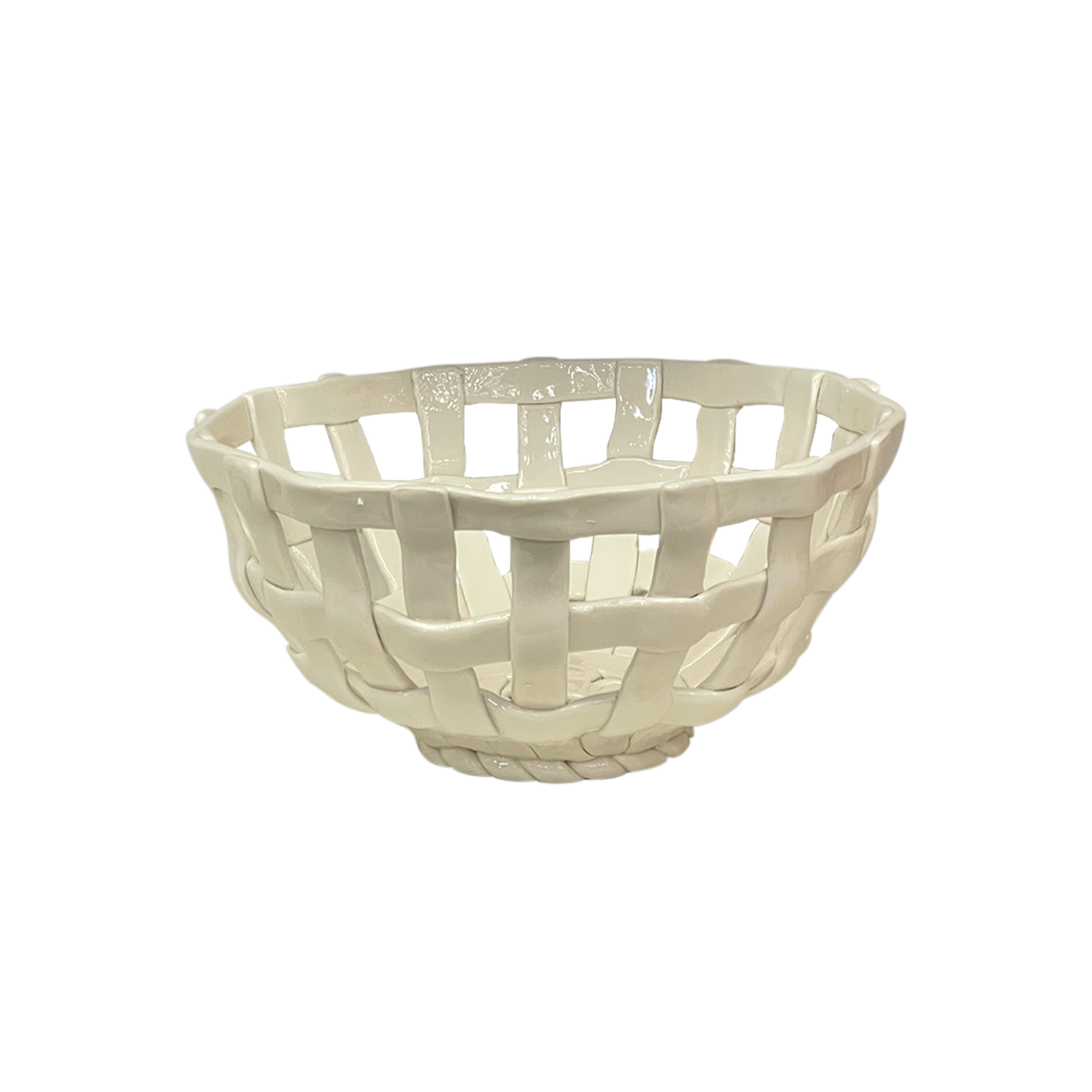 Panier ceramic rond beige D22,6 H10,8cm Opjet Paris