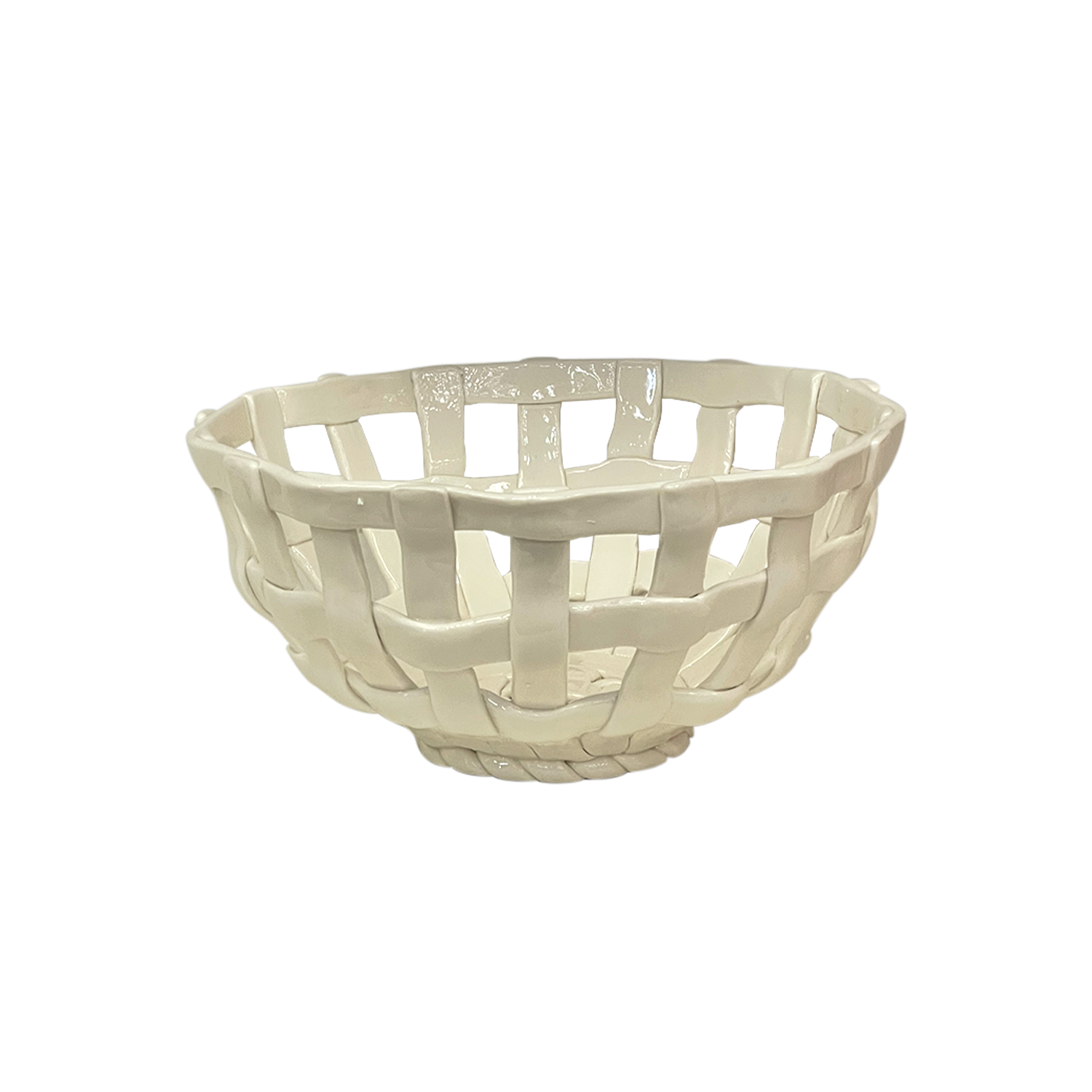 Panier ceramic rond beige D22,6 H10,8cm Opjet Paris