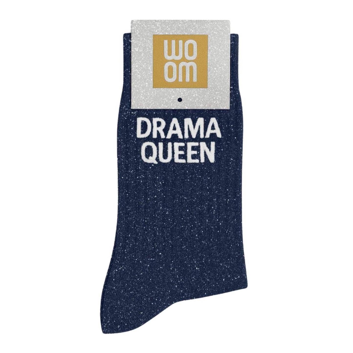 Chaussettes à Paillettes à Message "Drama Queen" Marine ChoO