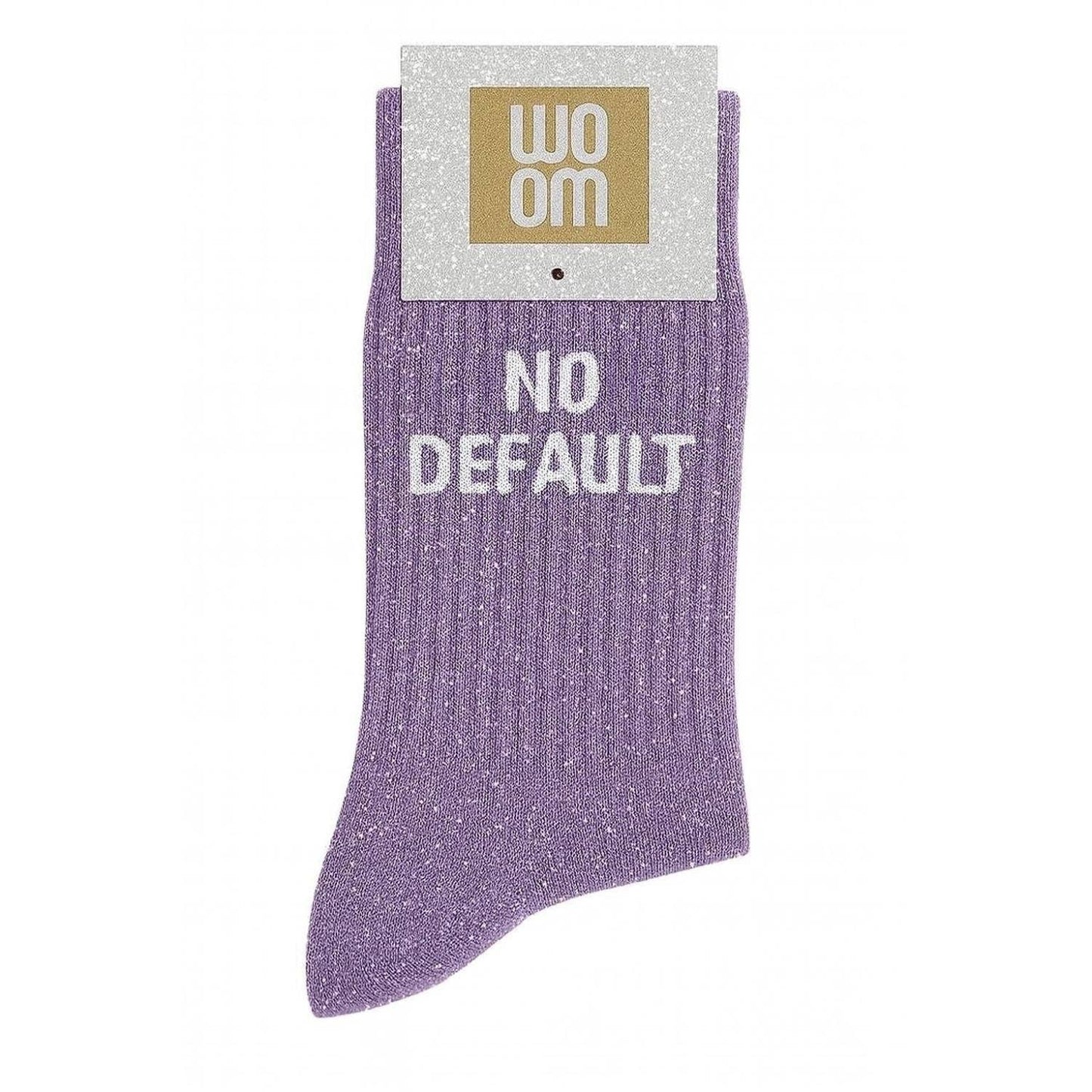 Chaussettes à Paillettes à Message "No Default" - Mauve ChoO
