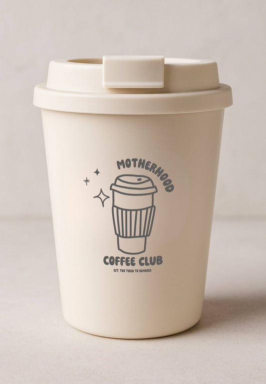 Gobelet à café à emporter « Motherhood Coffee Club » crème, 350 ml