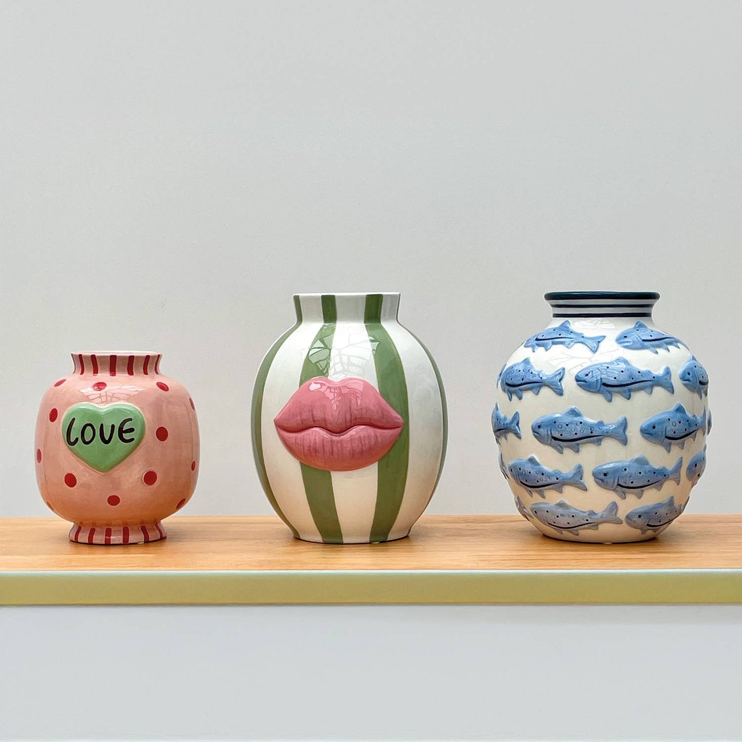 Vase love rose L14 P13,8 H15,9cm Opjet Paris