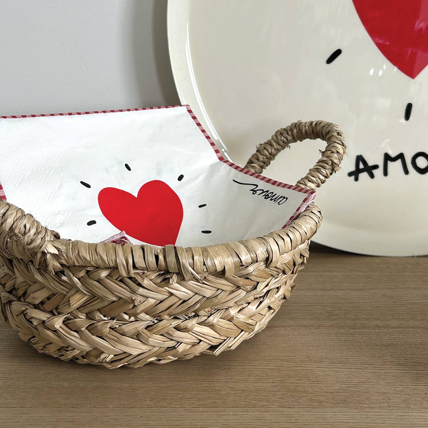 Serviette papier cœur rouge x20 - Hocadi Concept Store