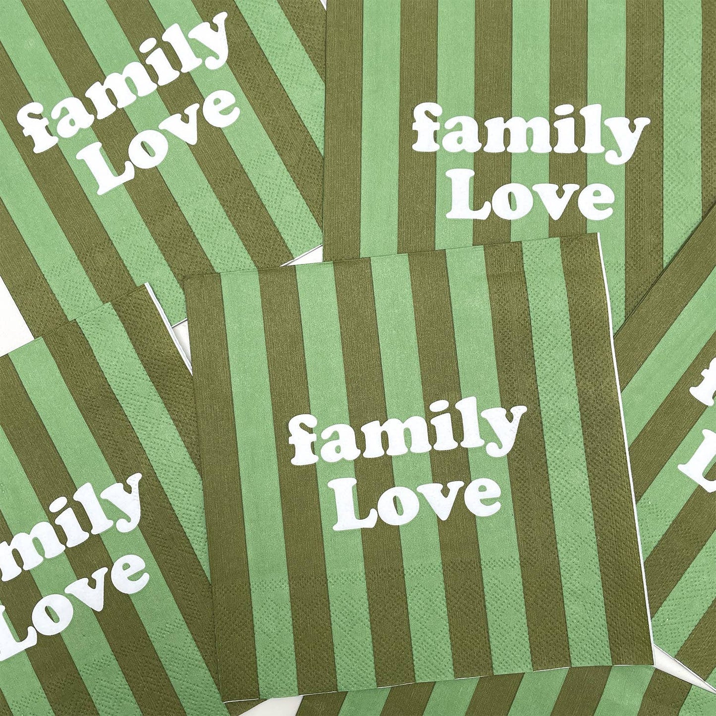 Serviette papier rayure family love x20 - Hocadi Concept Store