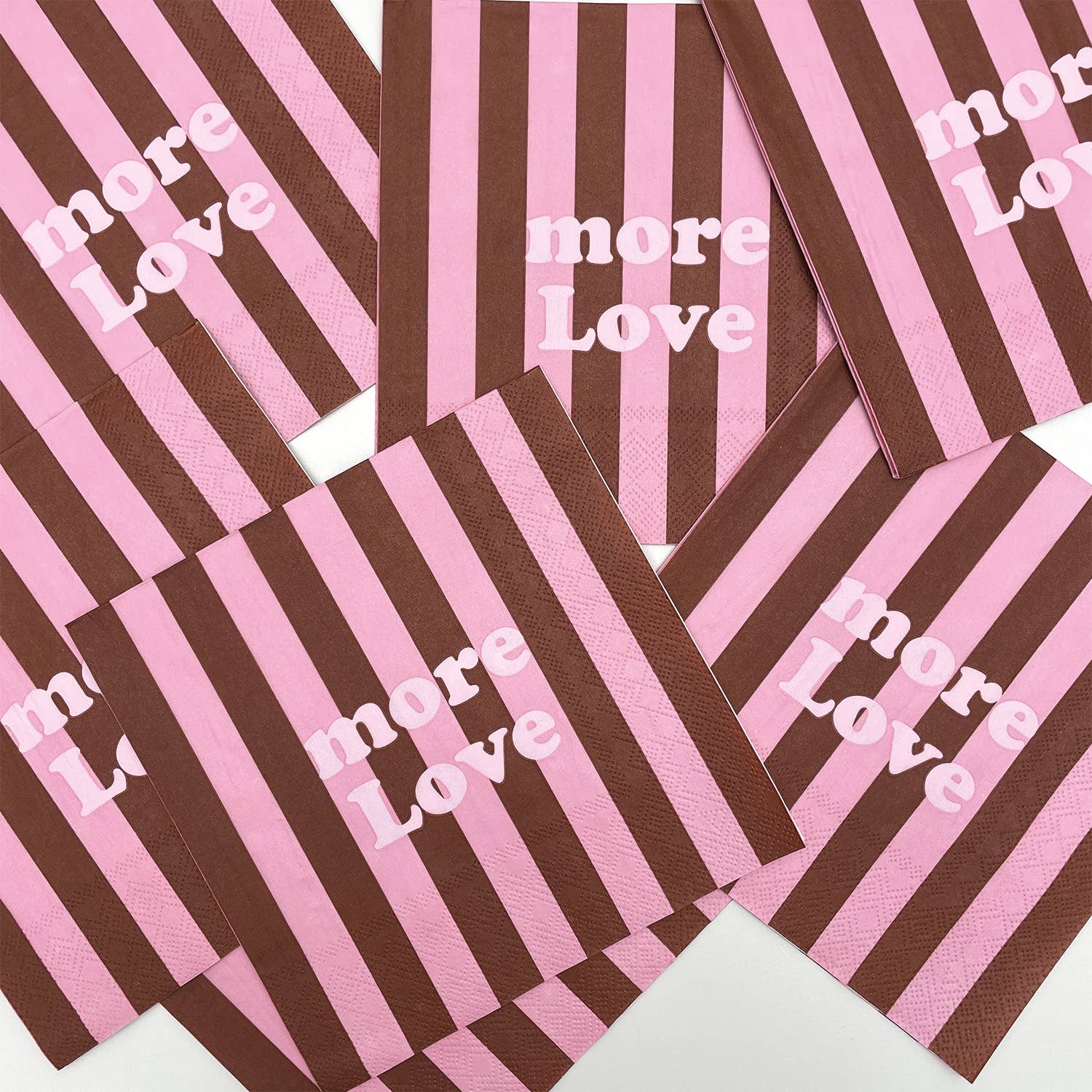 Serviette papier rayure more love x20 - Hocadi Concept Store