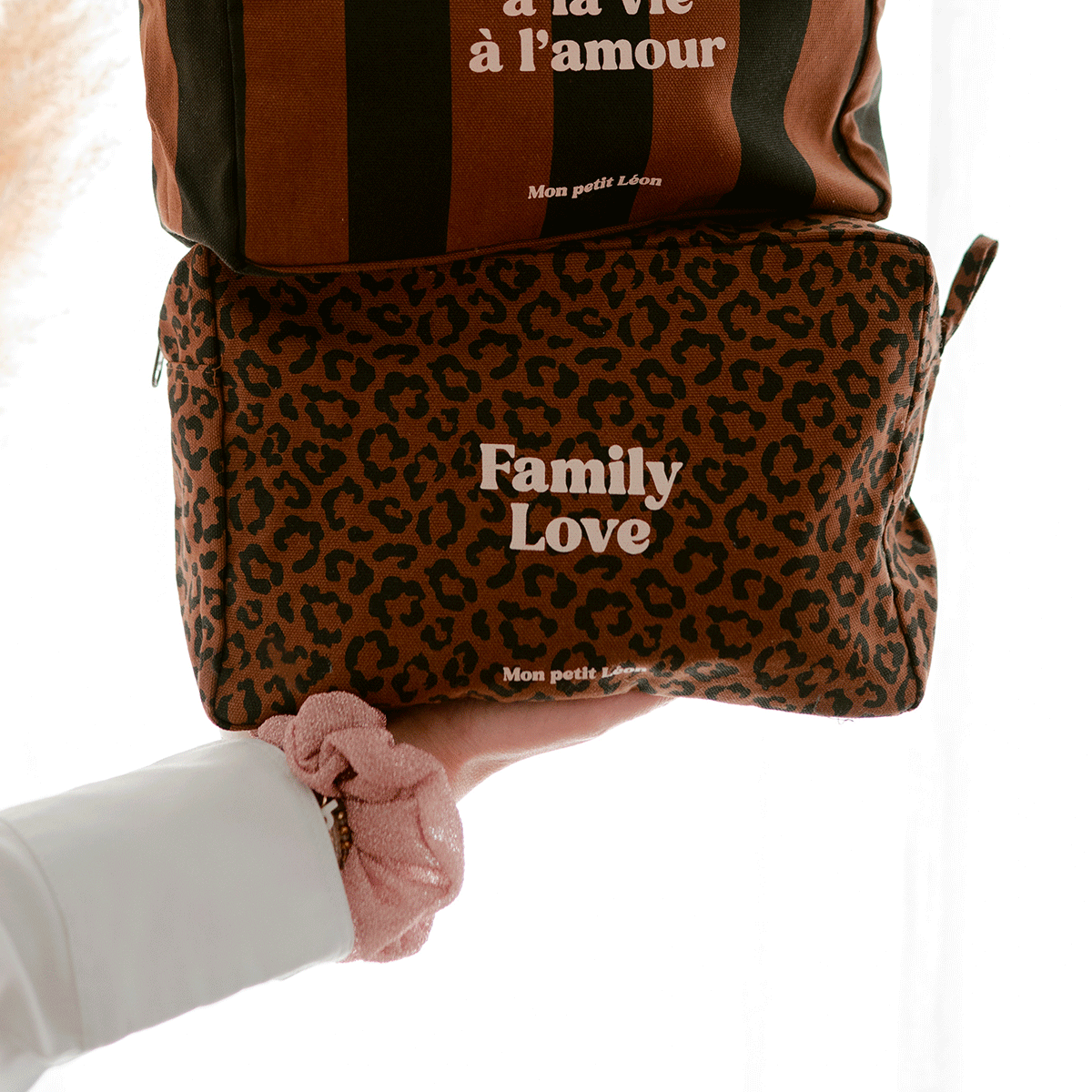 Trousse de toilette coton - Léopard foncé, Family Love
