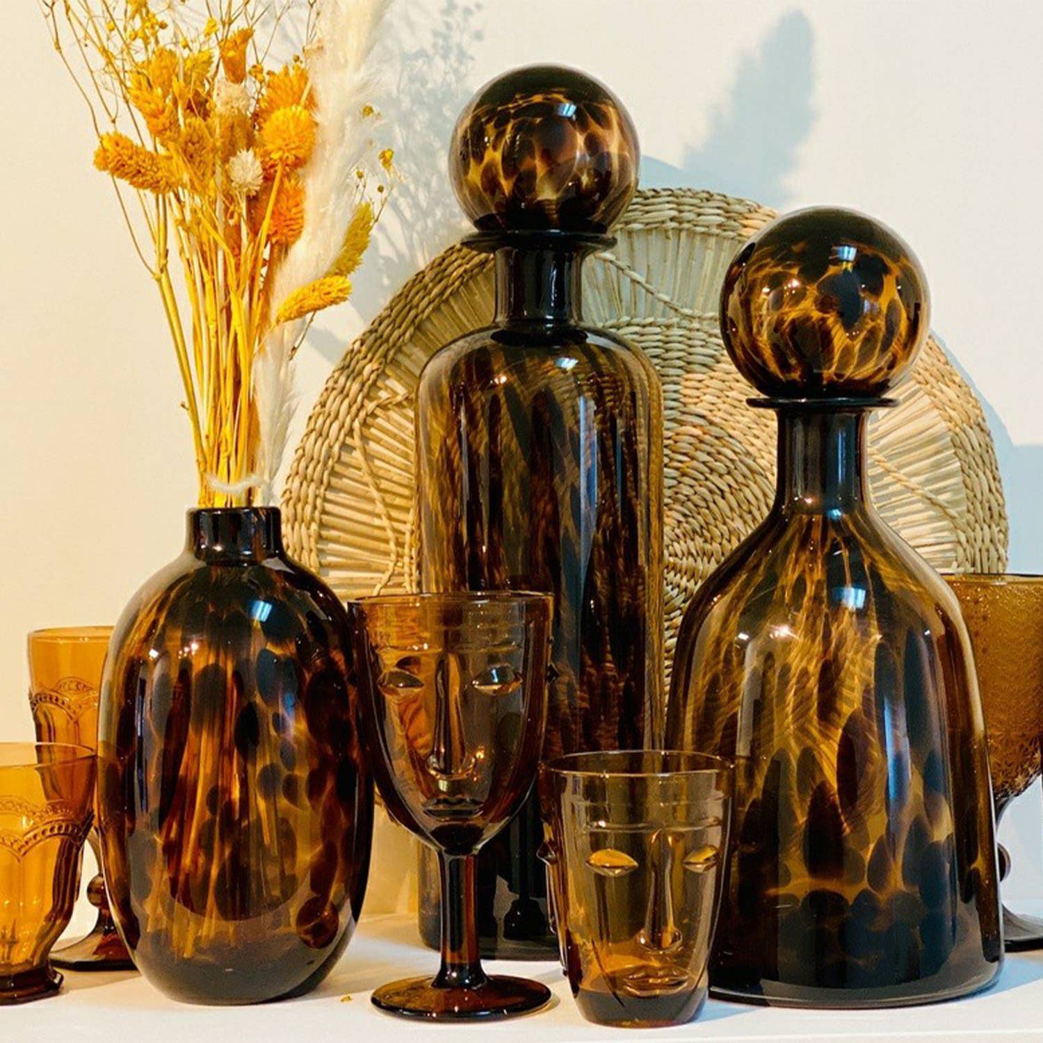 Vase Alan léopard brun D11 H20cm - Hocadi Concept Store